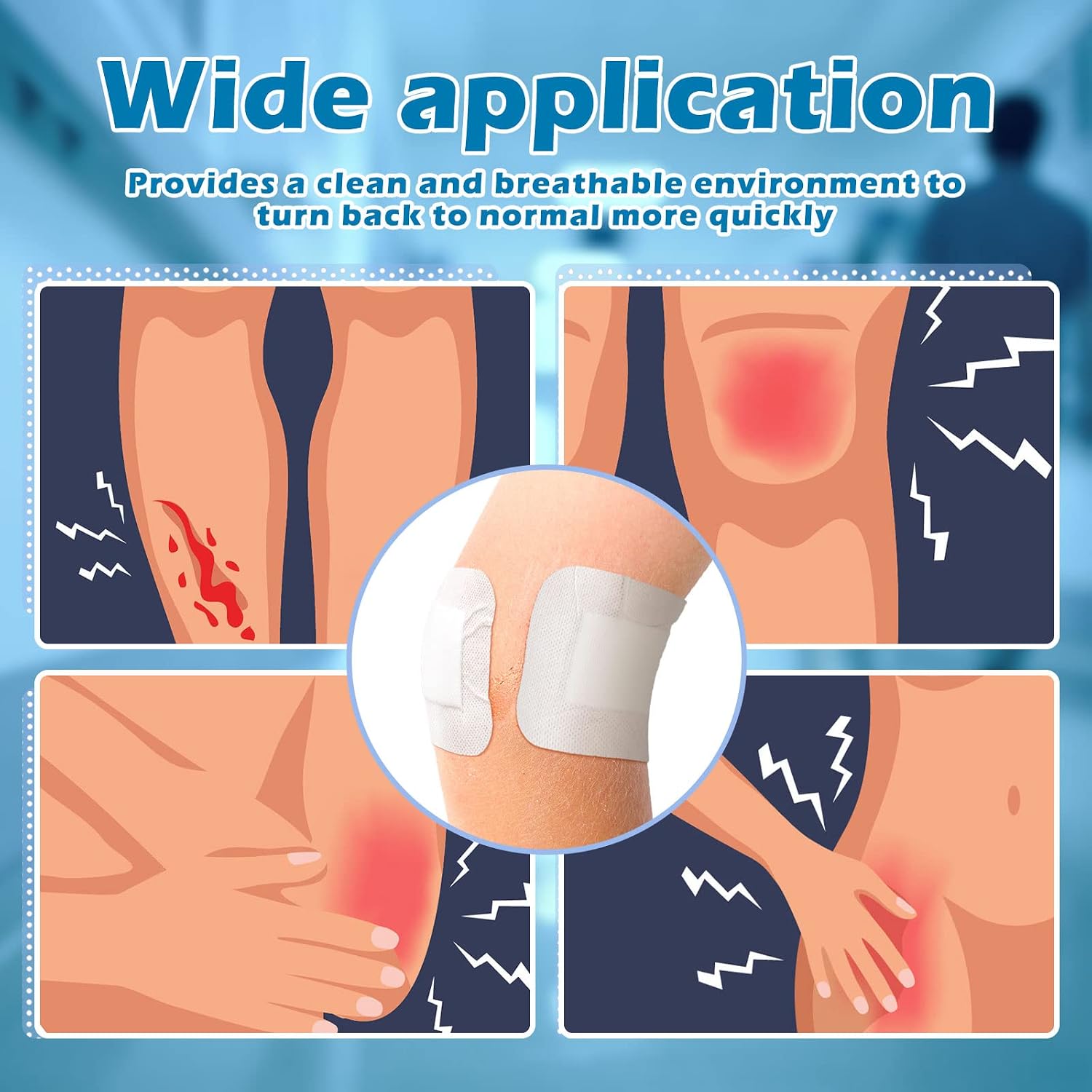 15 Pieces Bordered Gauze Island Dressing Wound Bandage Sterile Adhesive Gauze Pads Patches Post Shower Breathable Borders Individually Packed Pouches Tapes(4 x 4 Inch)