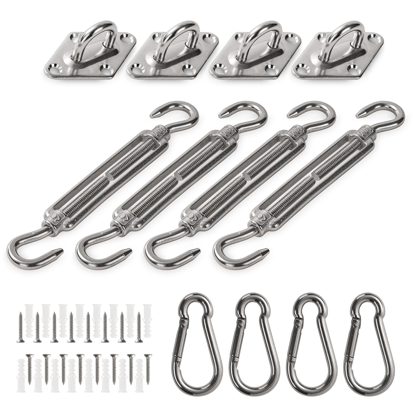 Yision Premium Quality M6 Sun Shade Hardware Kit Sets, Heavy Duty 304 Stainless Steel Hardware Kit for Sail Shade Hardware Kit Fixing Accessories