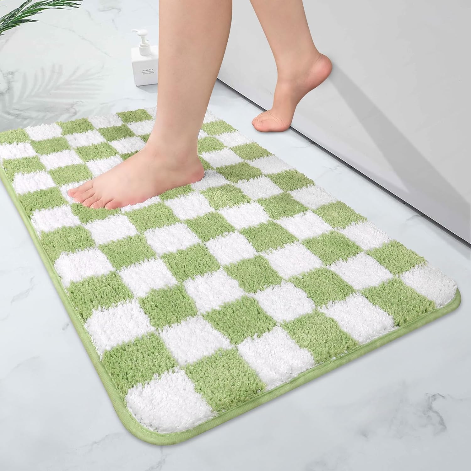 Uphome Mint Green Bathroom Rugs, Soft Microfiber Small