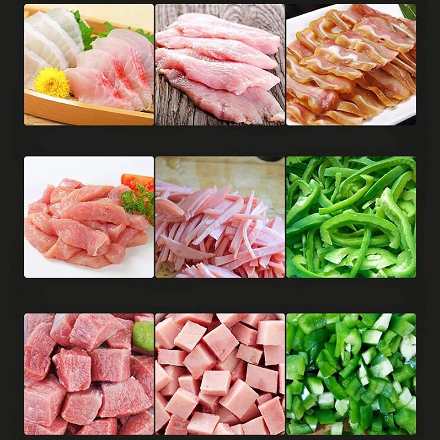 3.5mm Blade Meat Cutter Machine, Commercial Fresh Meat Cutter, 850W, 150kg/h, Stainless Steel Restaurant Food Cutter for Pork, Lamb, Beef and Other Meats