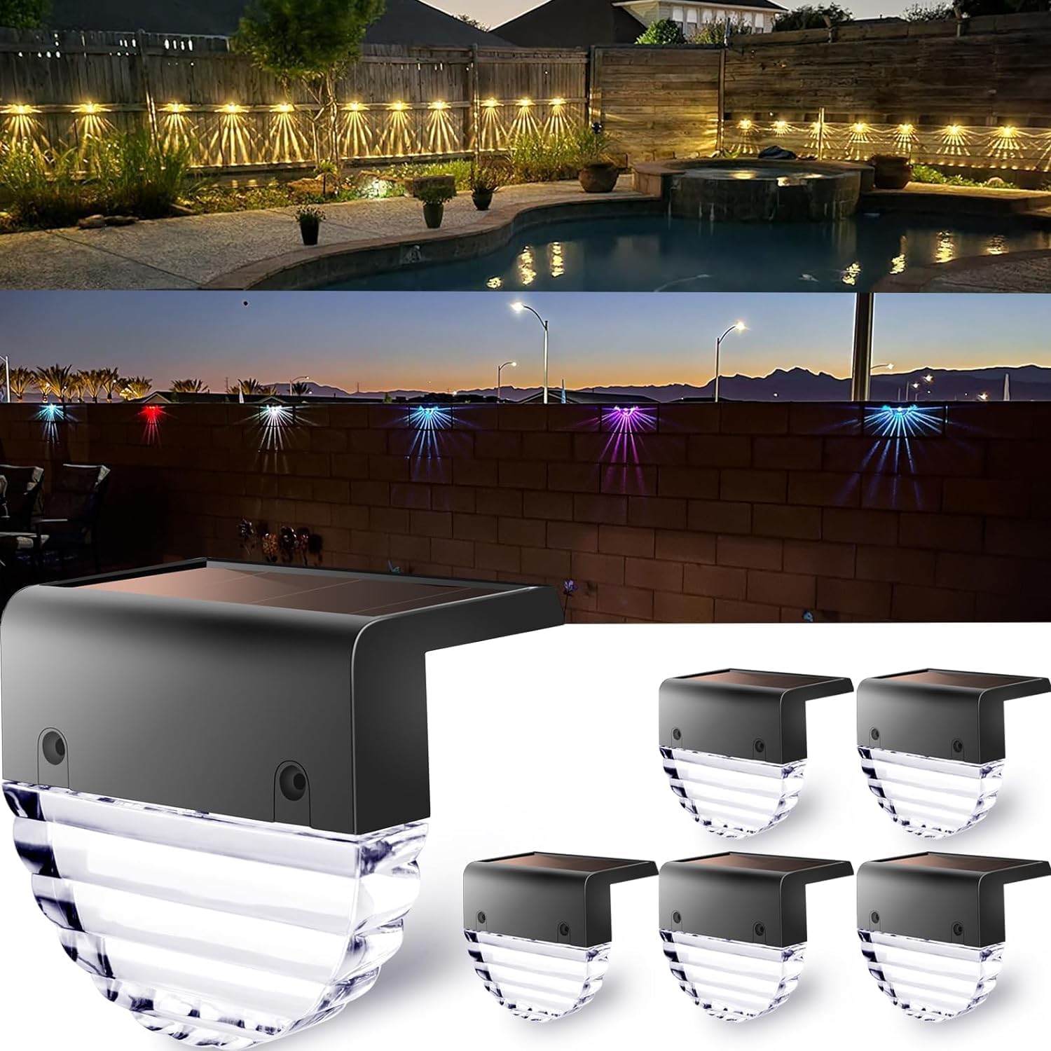 Lot De 4 Lampes Solaires AGPTEK Pour Clôture, Jardin, Allée, Cour - 2