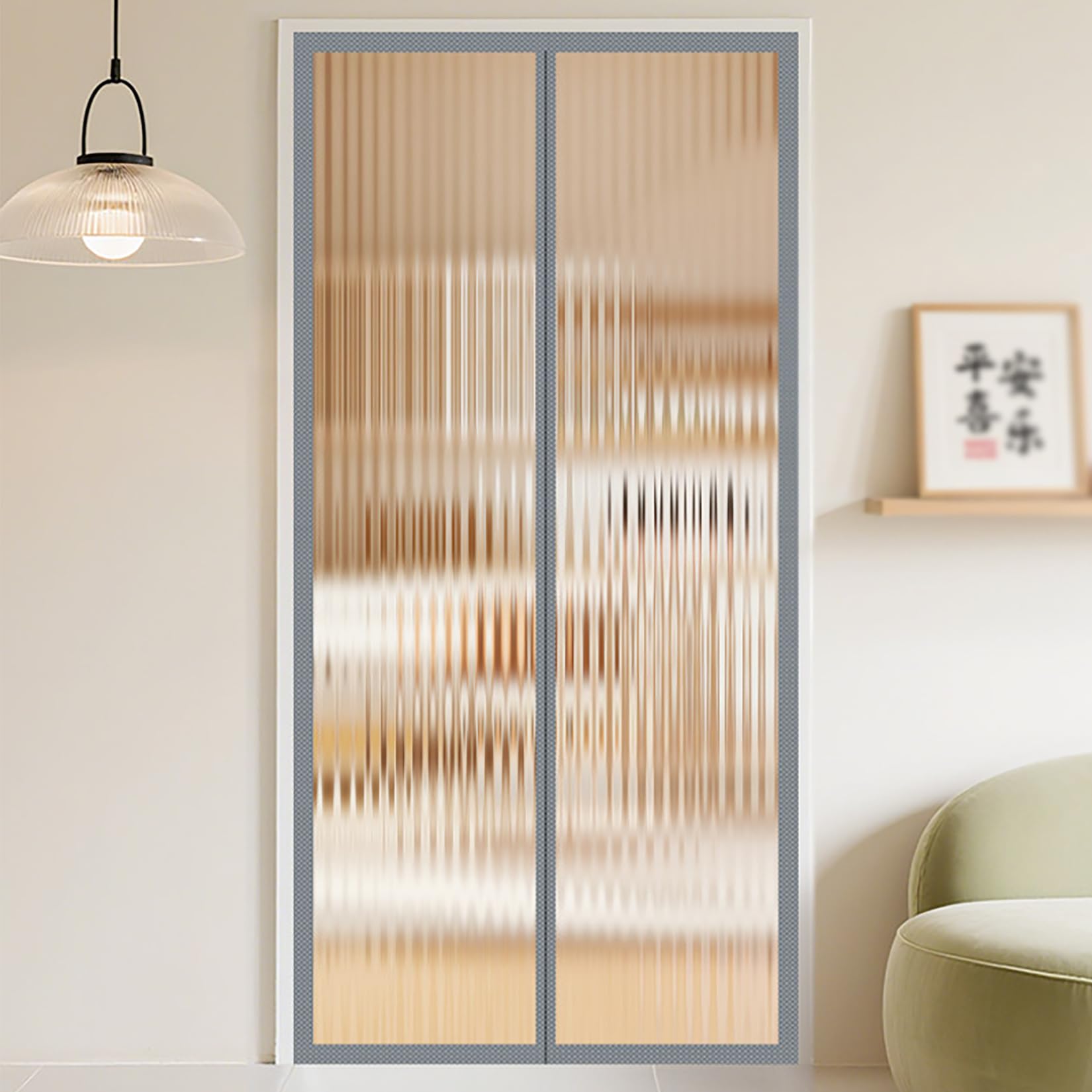 Rideau de porte isolant thermique magnétique anti-froid sans perçage
