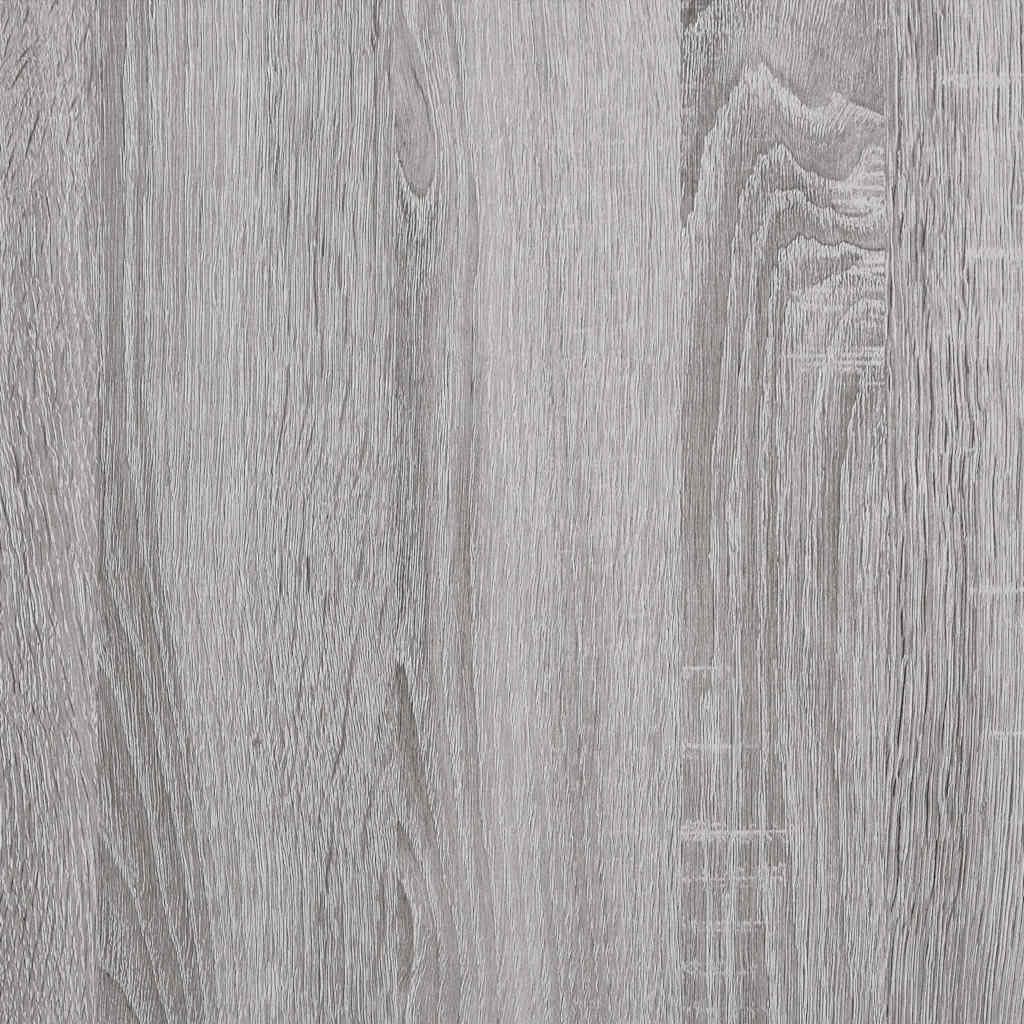 Armadio per dischi grigio sonoma, 84,5 x 38 x 48 cm, in legno con gambe in metallo, per vinili, vinili, armadietto multiuso, soggiorno, ufficio, corridoio