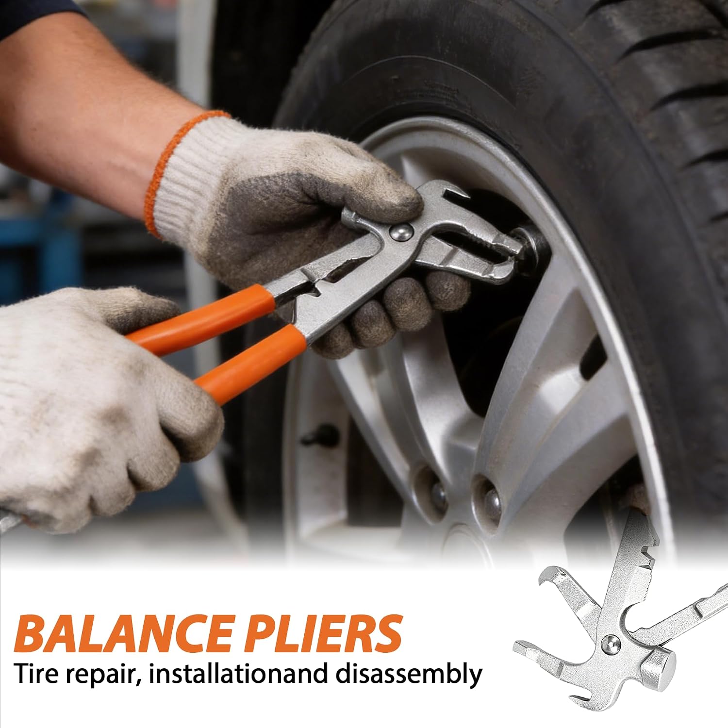 Car Wheel Balancing Weight Plier, Wheel Weight Hammer Tool, Tire Balance Clip On Weight Removal and Installation Tool, Universal Multi-Functional Tire Balancing Tool for Cars, Trucks, SUVs