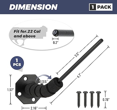 Miniatura 2 de Soporte oculto para pistola de 9045 grados, para almacenamiento en interiores, montaje en pared y múltiples superficies
