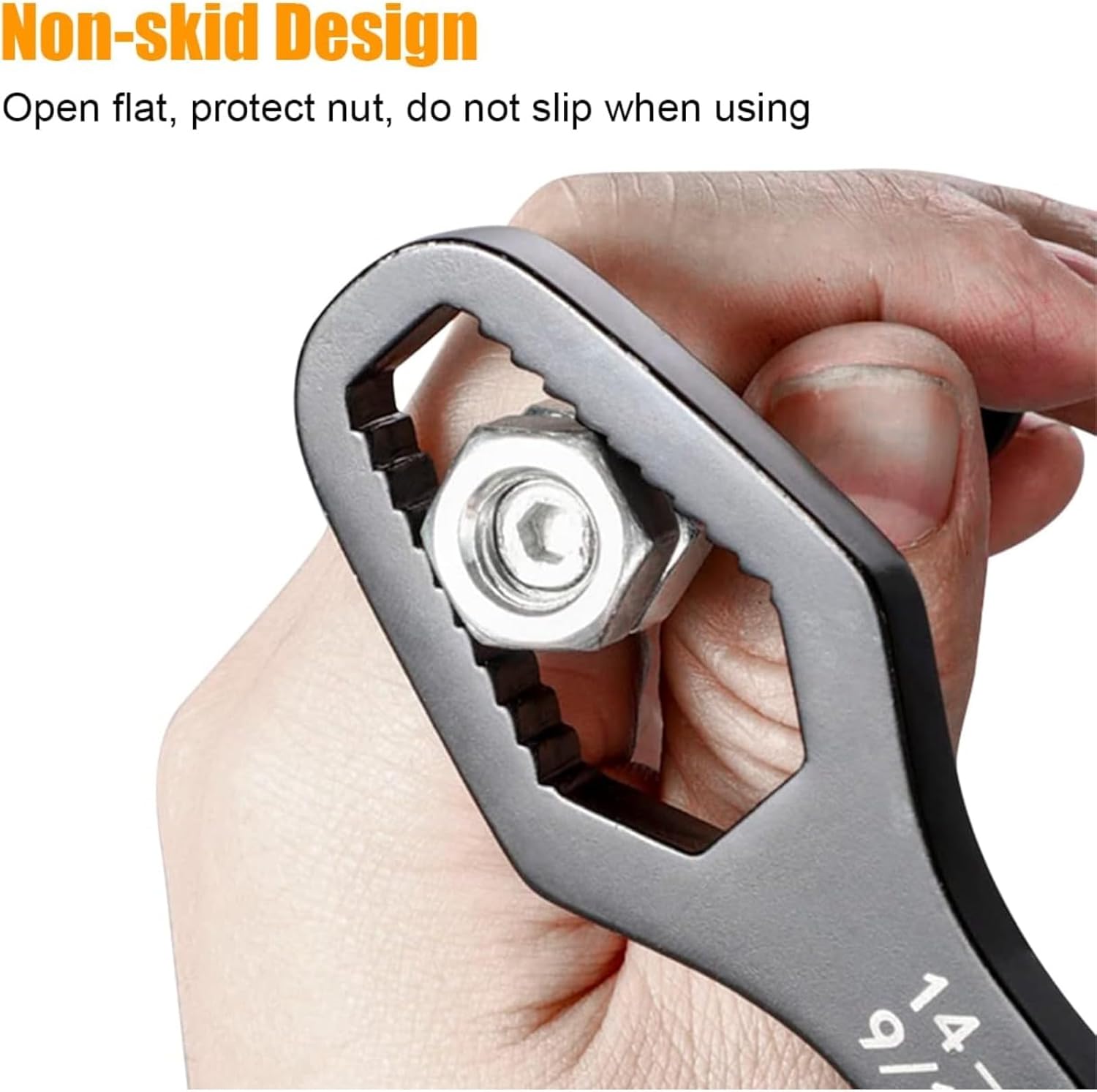 Universal Wrench,8-22mm Universal Torx Wrench,Double-ended Self-tightening Adjustable All in One Tool (black)