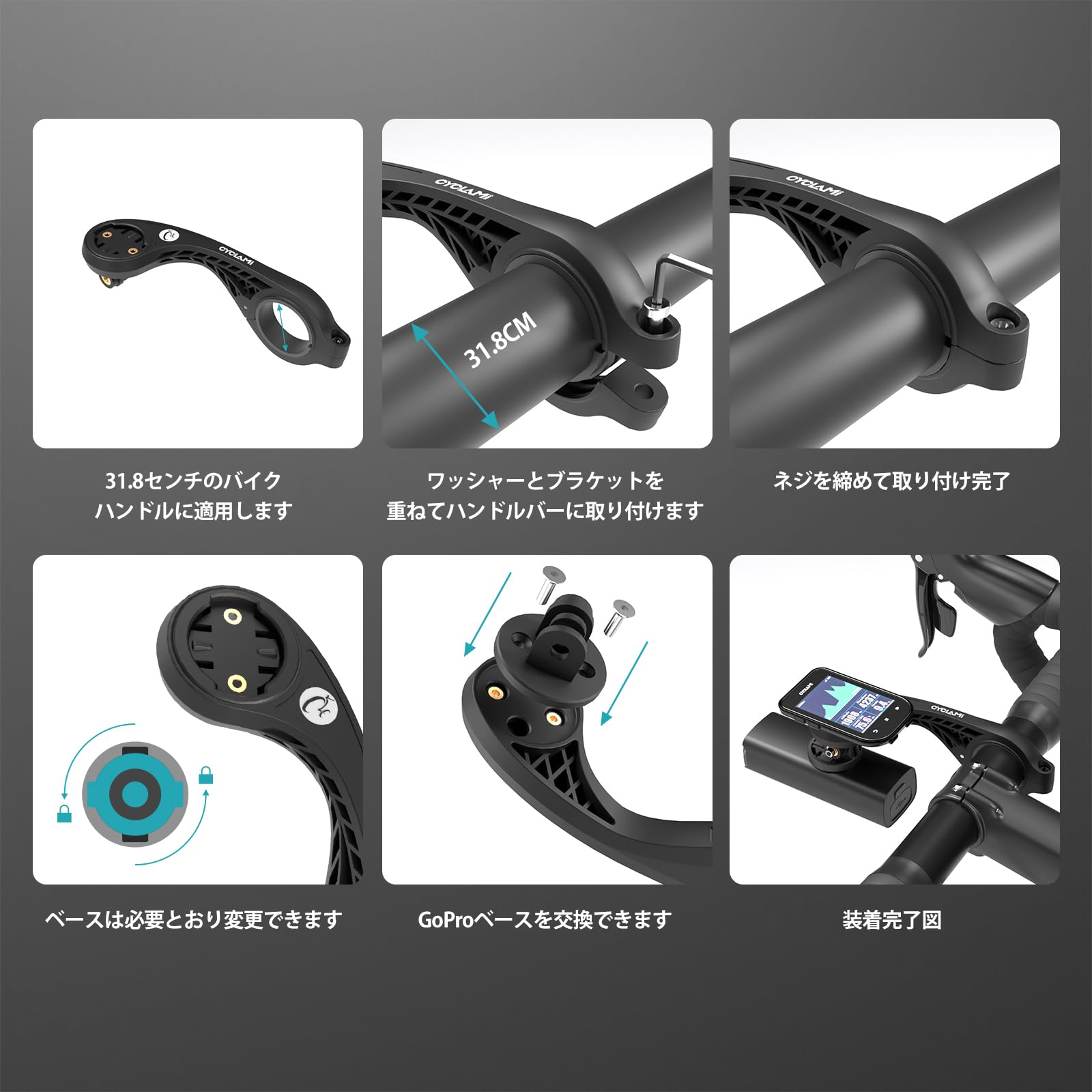 Amazon | CYCLAMI サイクルコンピュータマウント Garminに最適 自転車
