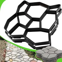 2 Packs Plus Size 19.6"x19.6"x1.7" Walk Maker Reusable Concrete Pathmate Stone Molding Stepping Stone Paver Lawn Patio Yard Garden DIY Path Maker Paving Moulds Irregular
