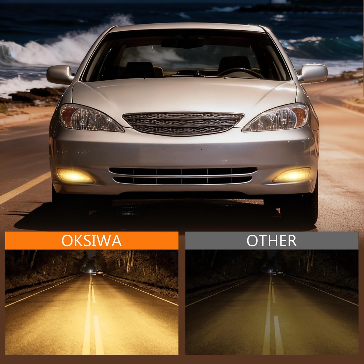 Halogen Fog Lights for 2002-2004 Toyota Camry,2005-2008 Corolla,2002-2003 Solara,1 Pair Front Driving Fog Lamps Kits with Wiring Harness Switch,Clear Lens