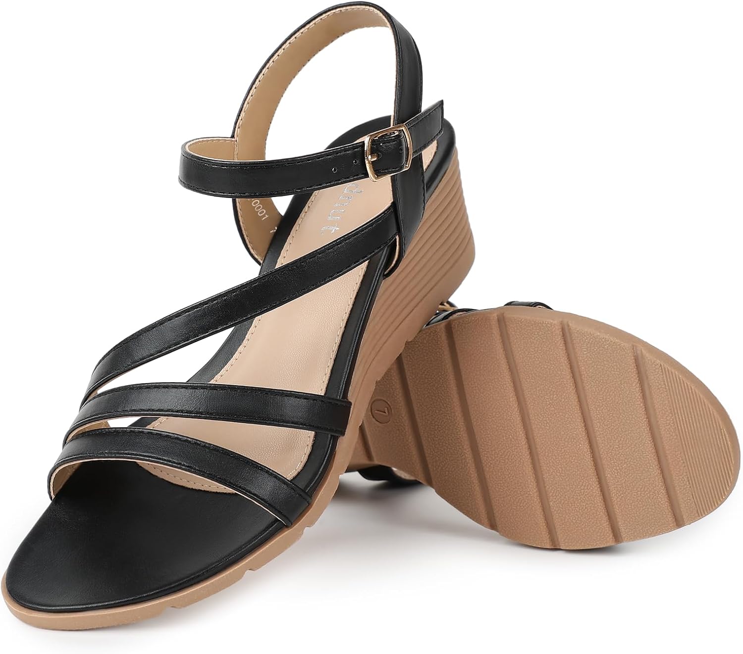 Wedge Sandals for Women Dressy, Comfortable Summer Low Wedges Womens Open Toe Strappy Sandal