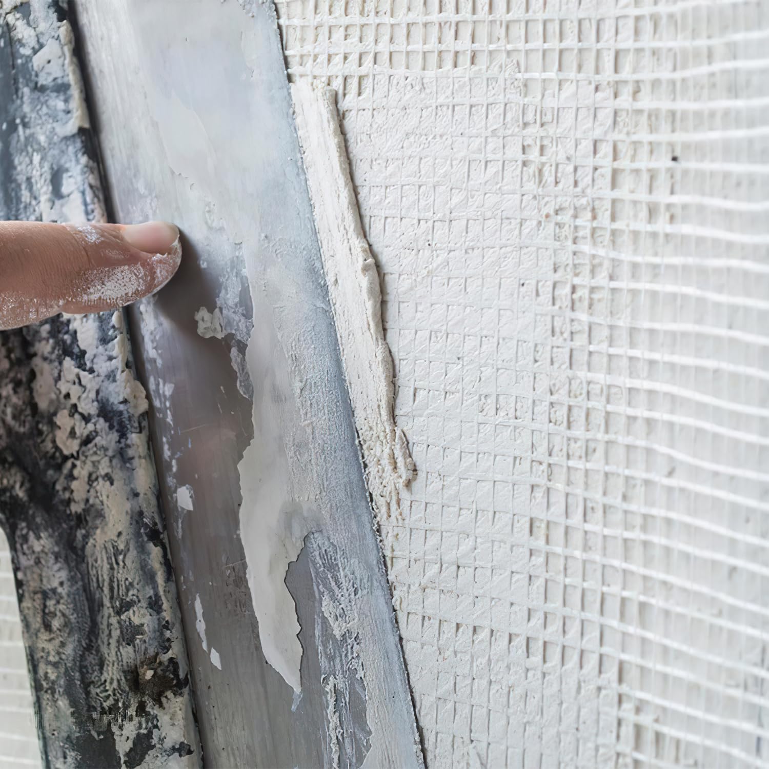Malla de refuerzo de 160 g/m², 50 m² (1 m x 50 m), tejido de fibra de vidrio para enlucido interior y exterior, aislamiento de fachadas, protección contra grietas, 4 x 4 mm, fuerte cinta de