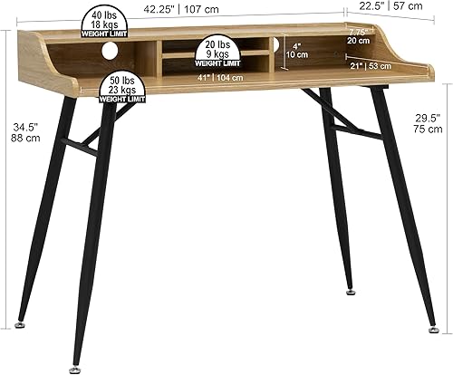 Miniatura 3 de Calico Designs Le Woodford - Escritorio moderno, secretario, para escritura, de 45 pulgadas de ancho, con gabinete bajo de almacenamiento cónico,