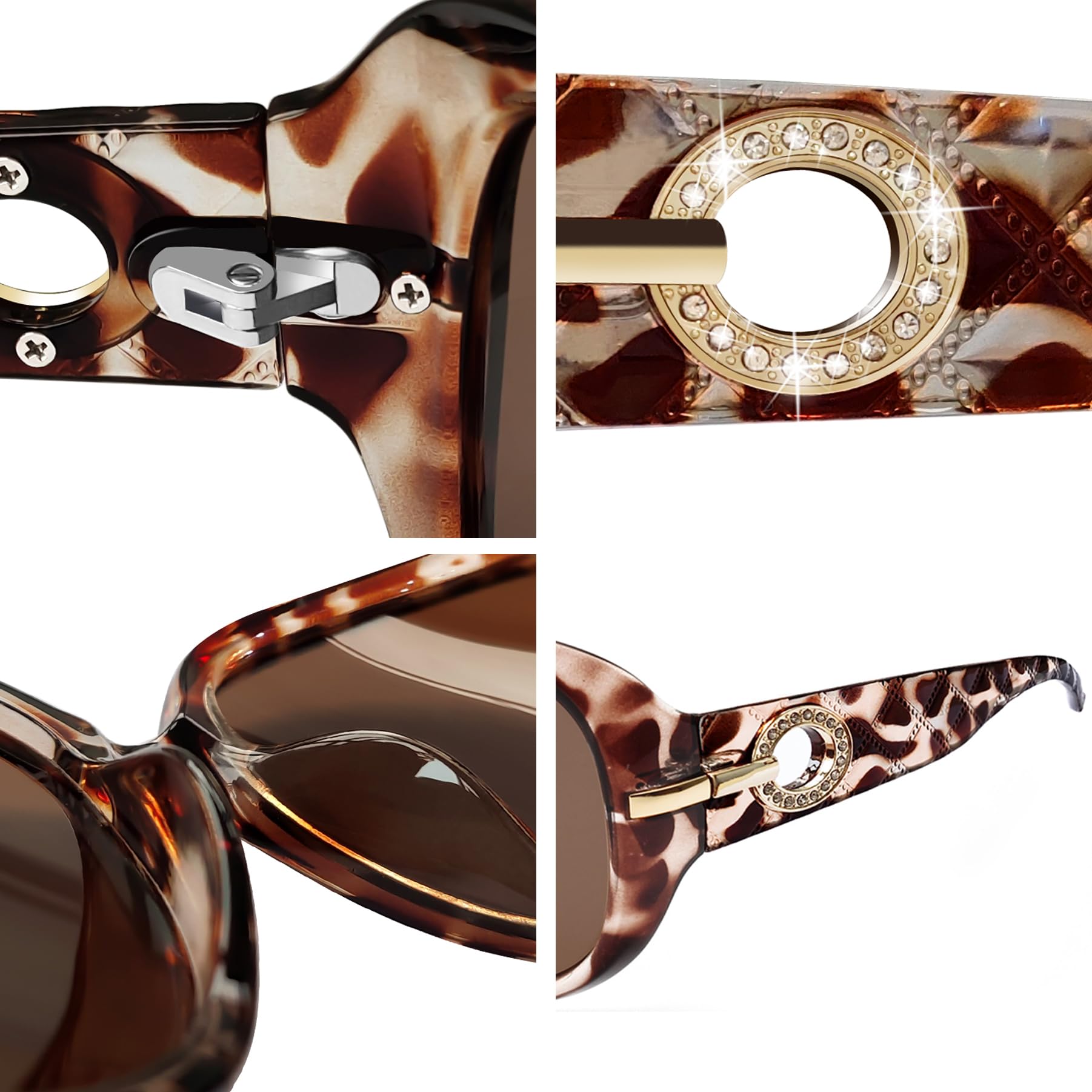 Joopin Occhiali da Sole da Donna Polarizzati Grandi Protezione UV400 Retrò Vintage Oversize Rettangolari Occhiali donna da Sole