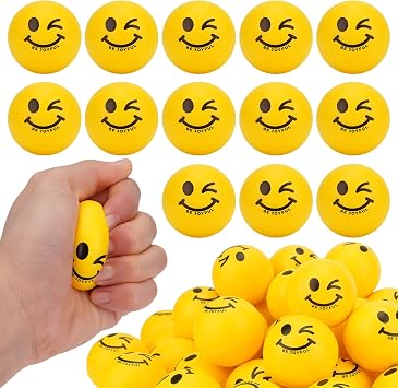 SHQDD 48PCS Stress Balls, Stress Balls for Adults, Squeeze Toys, Excellent for Anxiety Relief, Calming Fidget Pack, Perfect for Classroom Prizes, Party Favors, and Office Relaxation & Focus