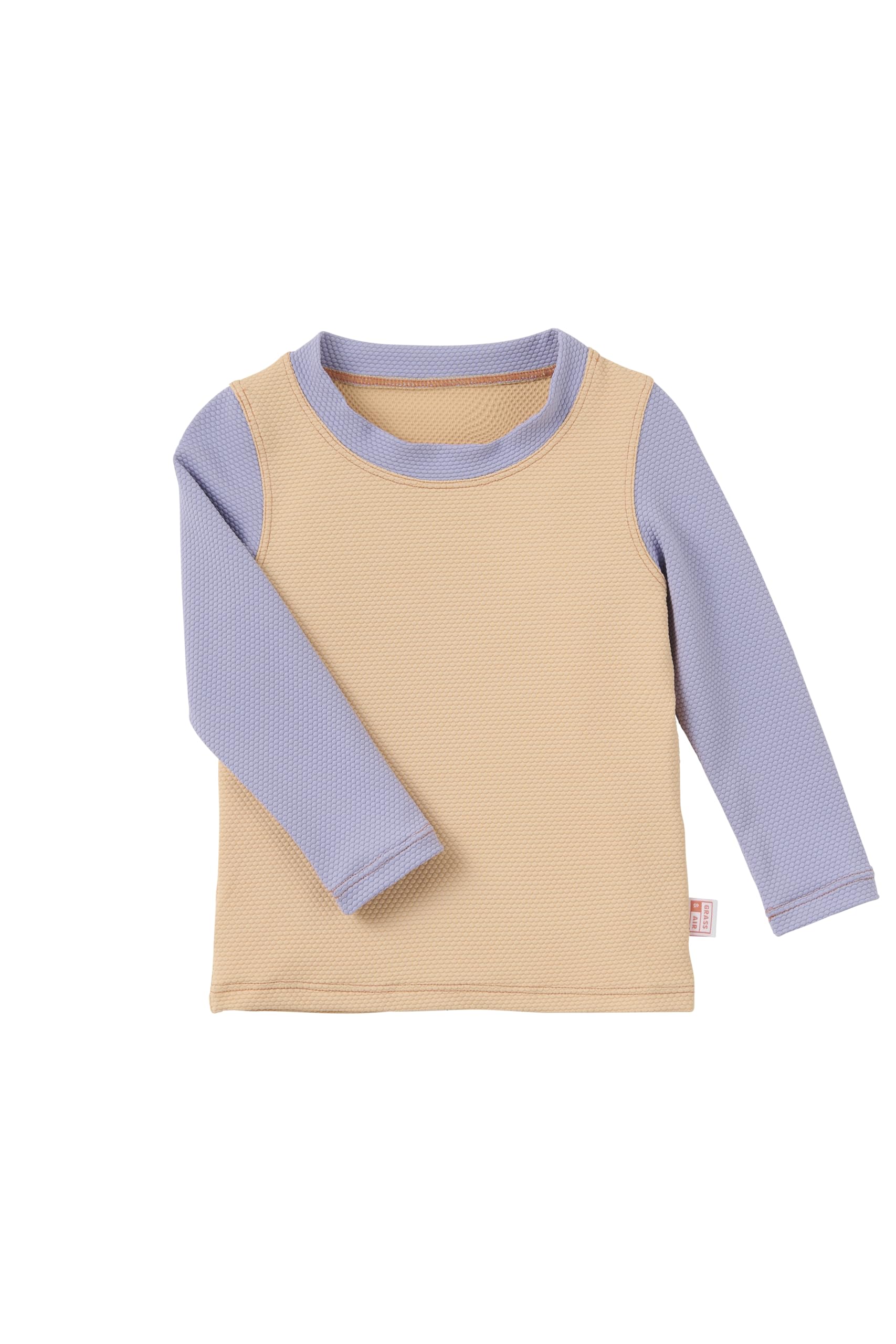 Grass & Air Honeycomb Waffle Long Sleeve Rash Vest - Peach - Kids - Size 3-4 Years