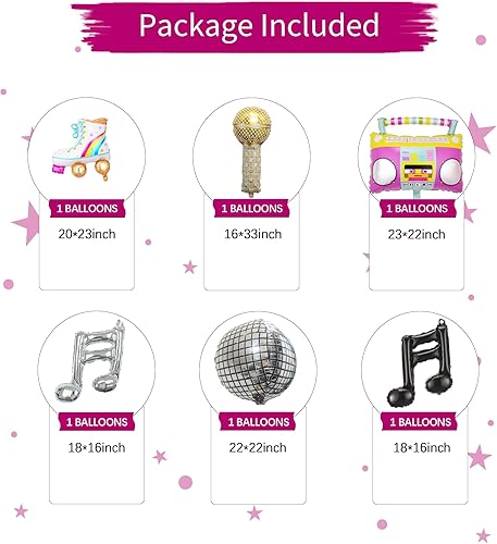 Miniatura 3 de Decoraciones de fiesta de los años 80 y 90 – 196 piezas temáticas de los 80 y 90 para fiesta de cumpleaños, guirnalda de arco, decoración de arco,