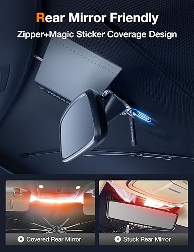 Miniatura 3 de TORRAS Parasol para parabrisas de automóvil fácil de usar Protector solar para parabrisas delantero con mango retráctil, bloquea los rayos UV del