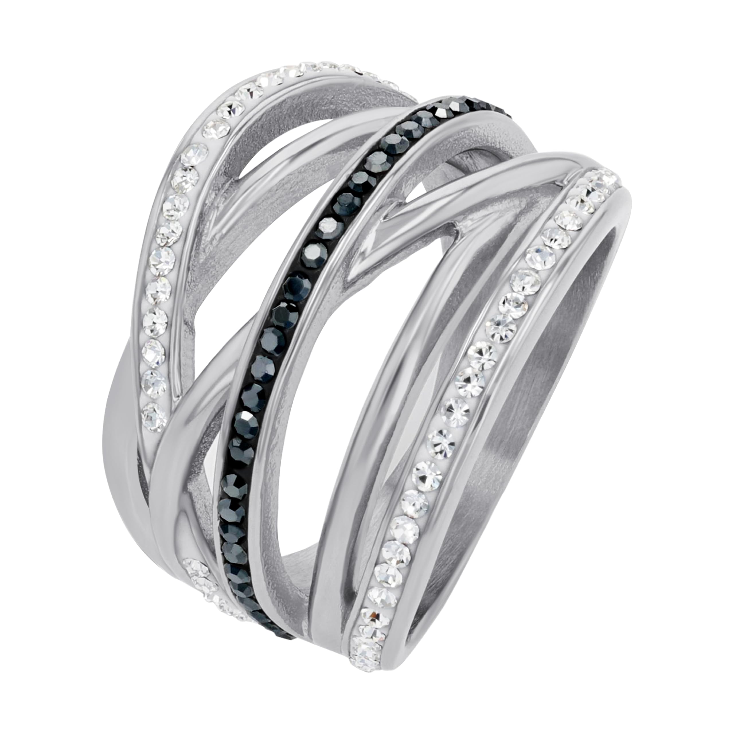 s.Oliver Ring Edelstahl Damen Ringe, mit Kristall, Kommt in Schmuck Geschenk Box