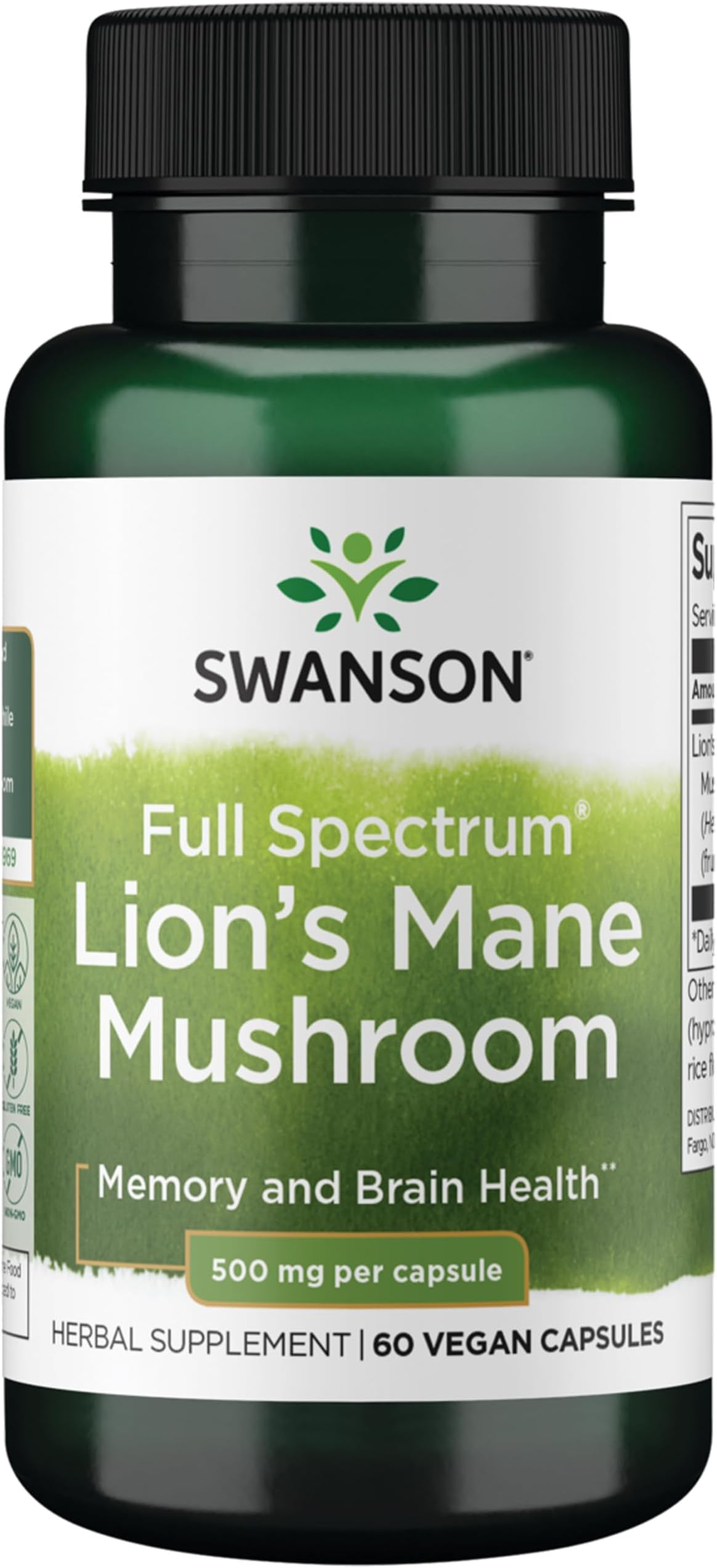 Swanson Full Spec Lion's Mane Mushroom 60 Capsules