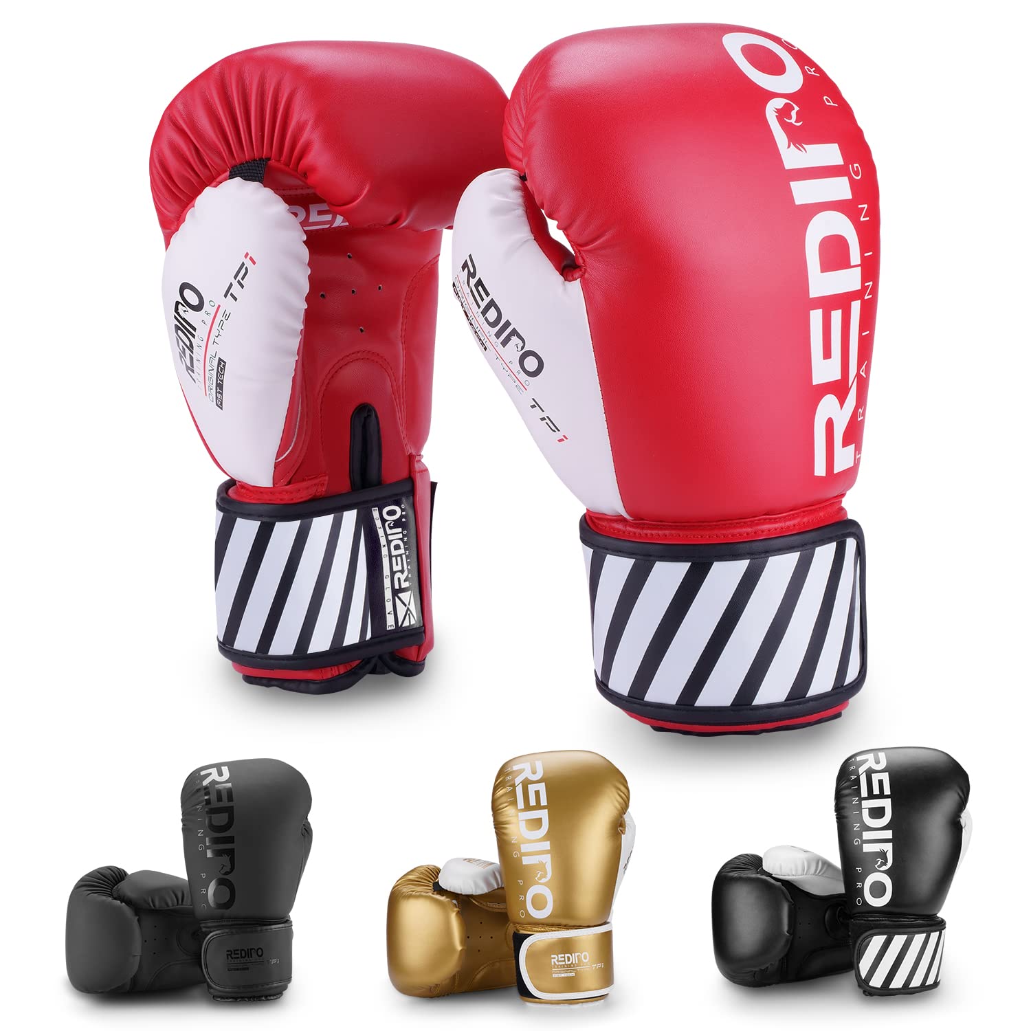 Redipo Boxing Gloves for Men & Women, Premium Leather Sparring Heavy Bag Training Gloves, Pro Punching Bag Gloves for Muay Thai, Kickboxing, MMA