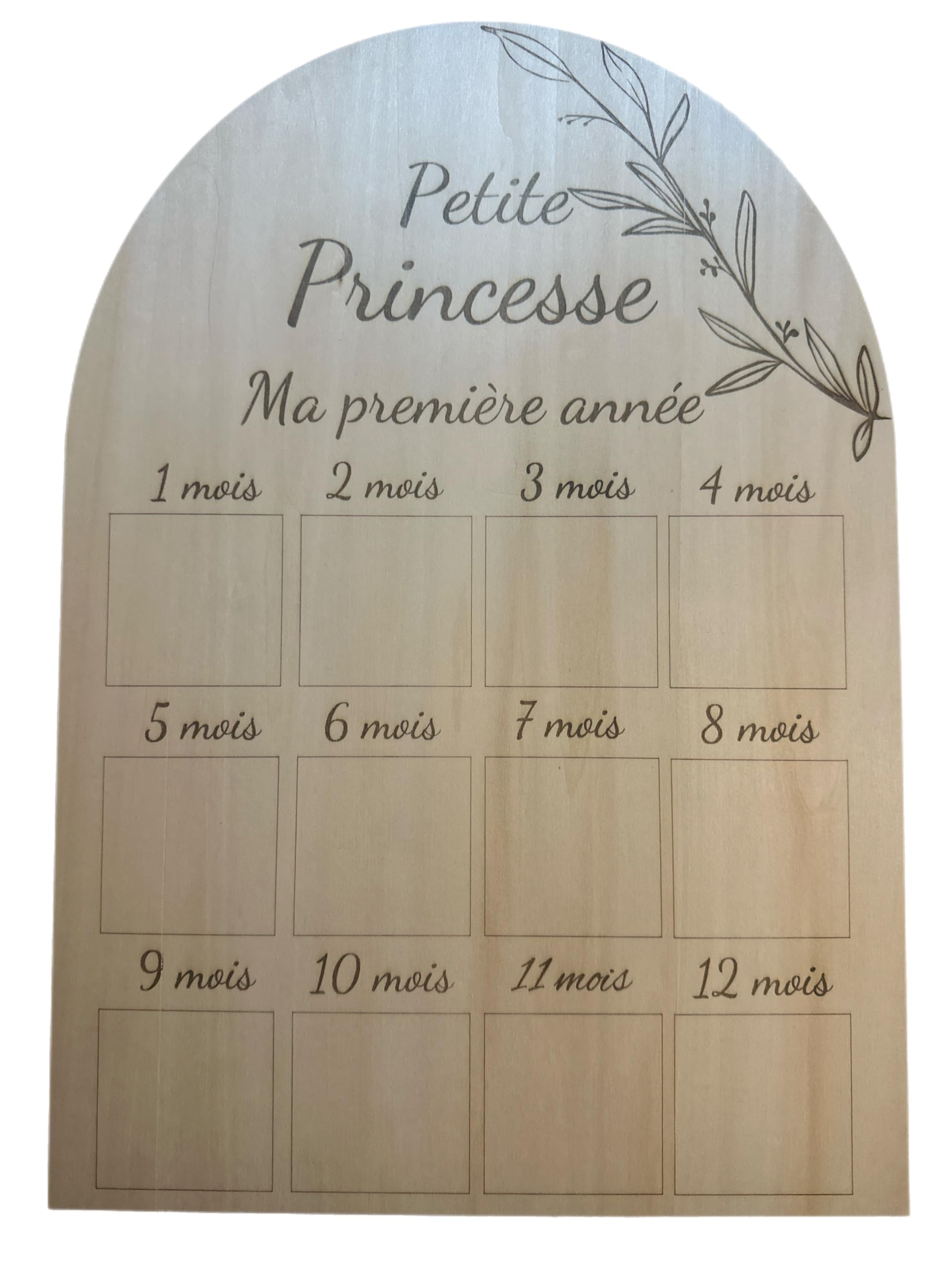 Cadre Photo en Bois Ma Première Année en bois de qualité pour chambre