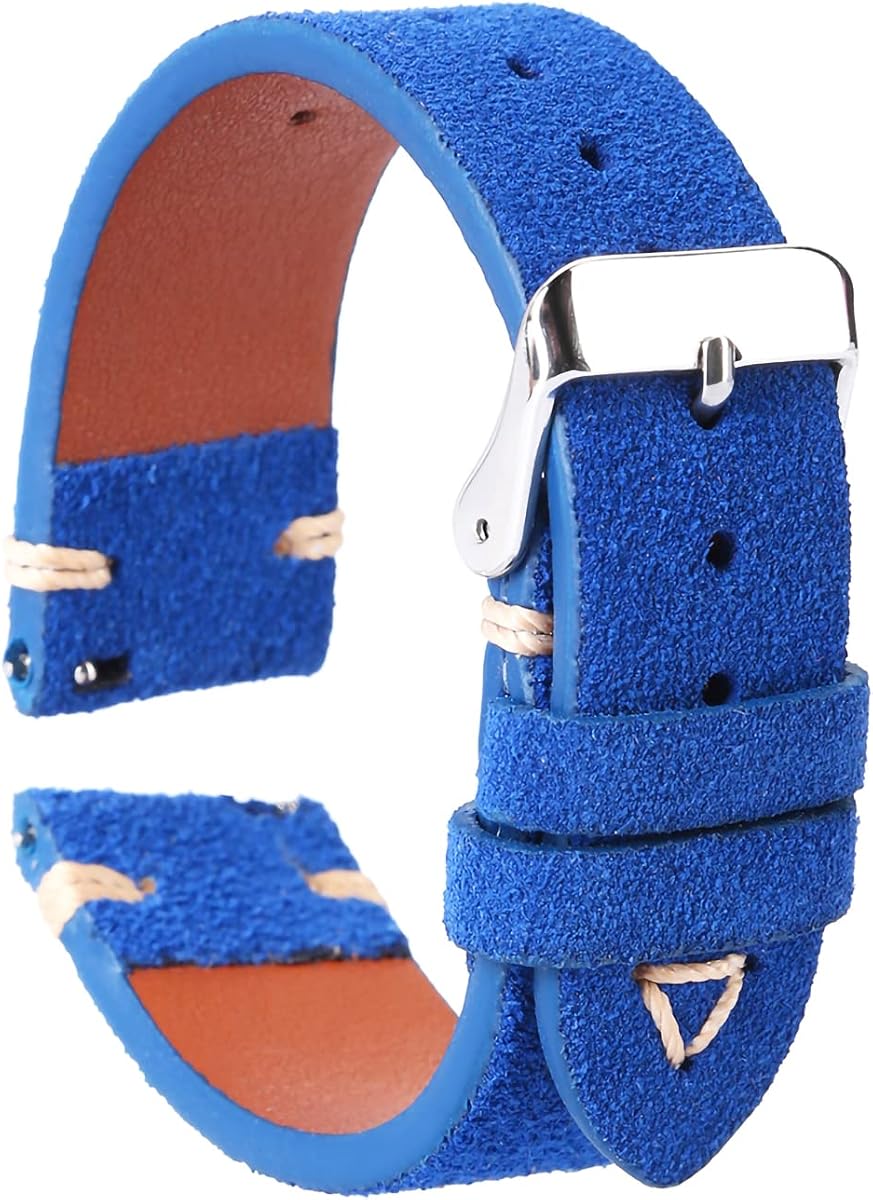 WOUKUP Quick Release Suede Leather Watch Bands Vintage Watchband for Men Watch Strap 18mm 19mm 20mm 21mm 22mm 24mm