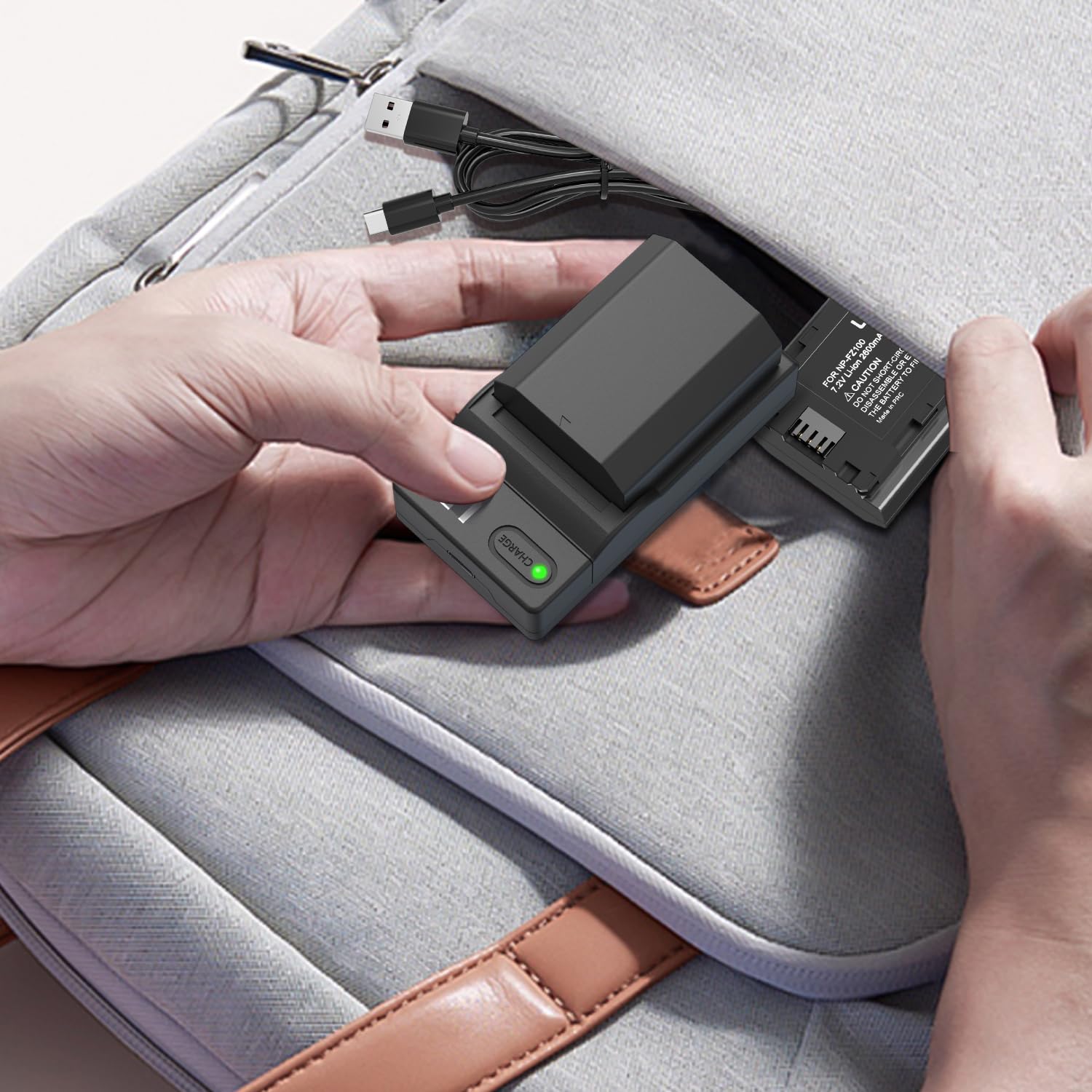 LP NP-FZ100 Akkus und USB-C Ladegerät,2-Stück 2600mAh Ersatzakku für Sony A7iii, A7iv, A7C, FX3, FX30, A9, A6600, A6700, ZV-E1, ZV-E10ii, Alpha 9, A9S, A7R III, A7R IV, A7R V Kameraakkus