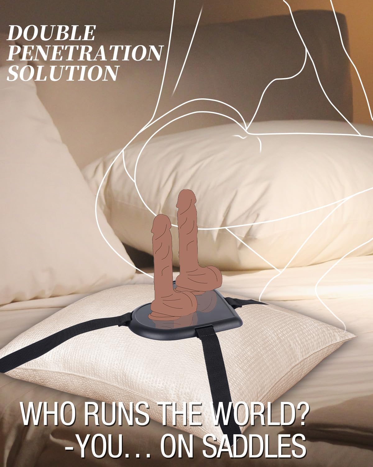 Suction Cup Dildo Mount Sex Saddle, Riding Toy Holder Valentine Style Base for Hands-Free Women Men Solo & Couple Play, Straps On Pillow Chair Dildos Harness Strap Attachment