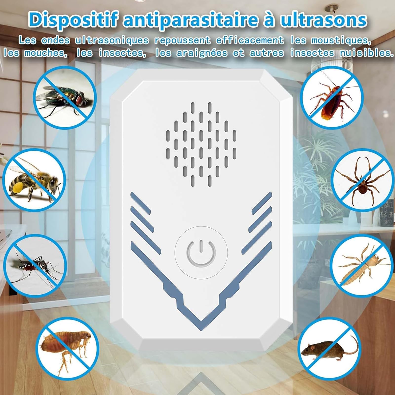 Repulsif Ultrason 6 pièces Anti Souris Rats Ultrason Anti Moustique sûr et econome en Energie pour Rat cafards moustiques nuisibles