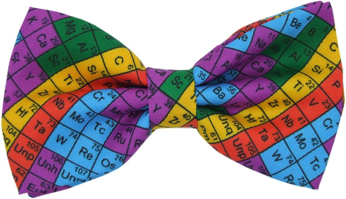 Periodic Table Bow Tie | Science Bow Tie | Chemistry Teacher Gift | Table of the Elements Bow | Scientist Gift | Quality Satin Fabric | Ready Tied Bow Tie | Suitable for Adults & Kids