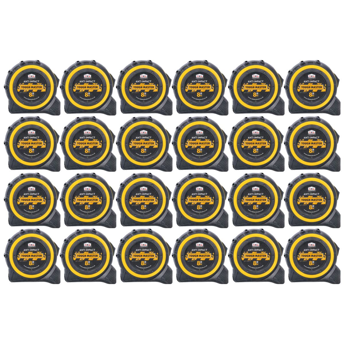 TOUGH MASTER Strong DIY8m/26ft Metric/Imperial Lightweight Belt Clip Tape Measure 25mm Wide Impact Resistant For Carpenters, Plumbers, Electricians (24)