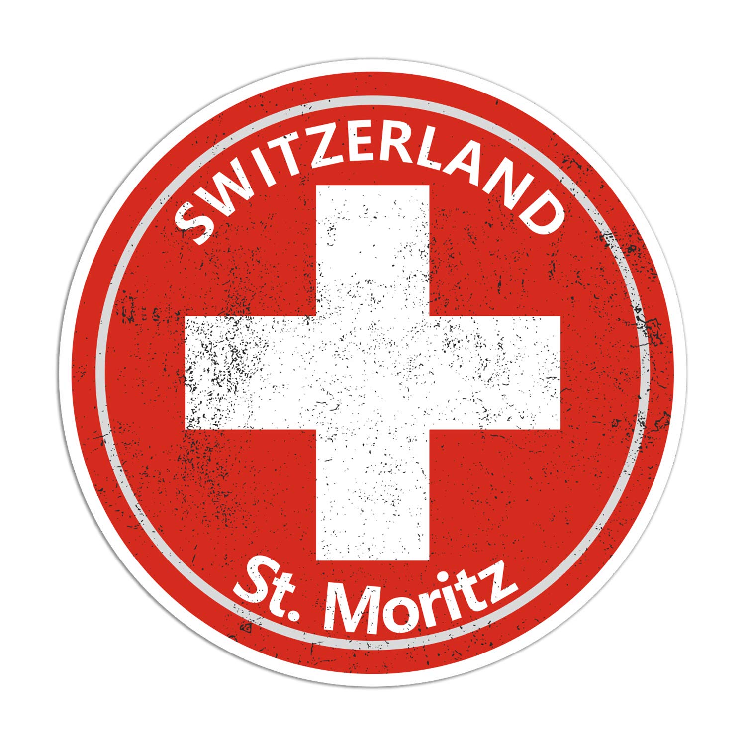 Destination Vinyl Ltd Multi 2 X 10Cm St. Moritz Swiss Vinyl Stickers - Travel Sticker Laptop Luggage #23134 (10Cm Wide)