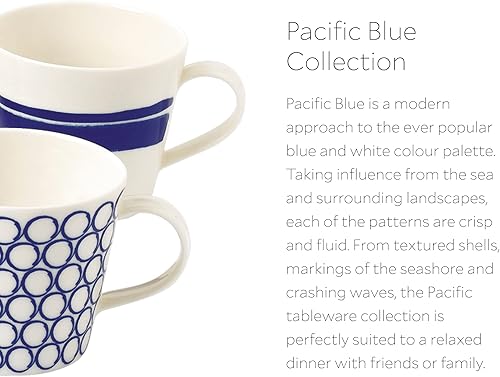 Miniatura 9 de Royal Doulton Pacific Dots Set de vajilla de porcelana., tazón de cereal 15 cm, Azul