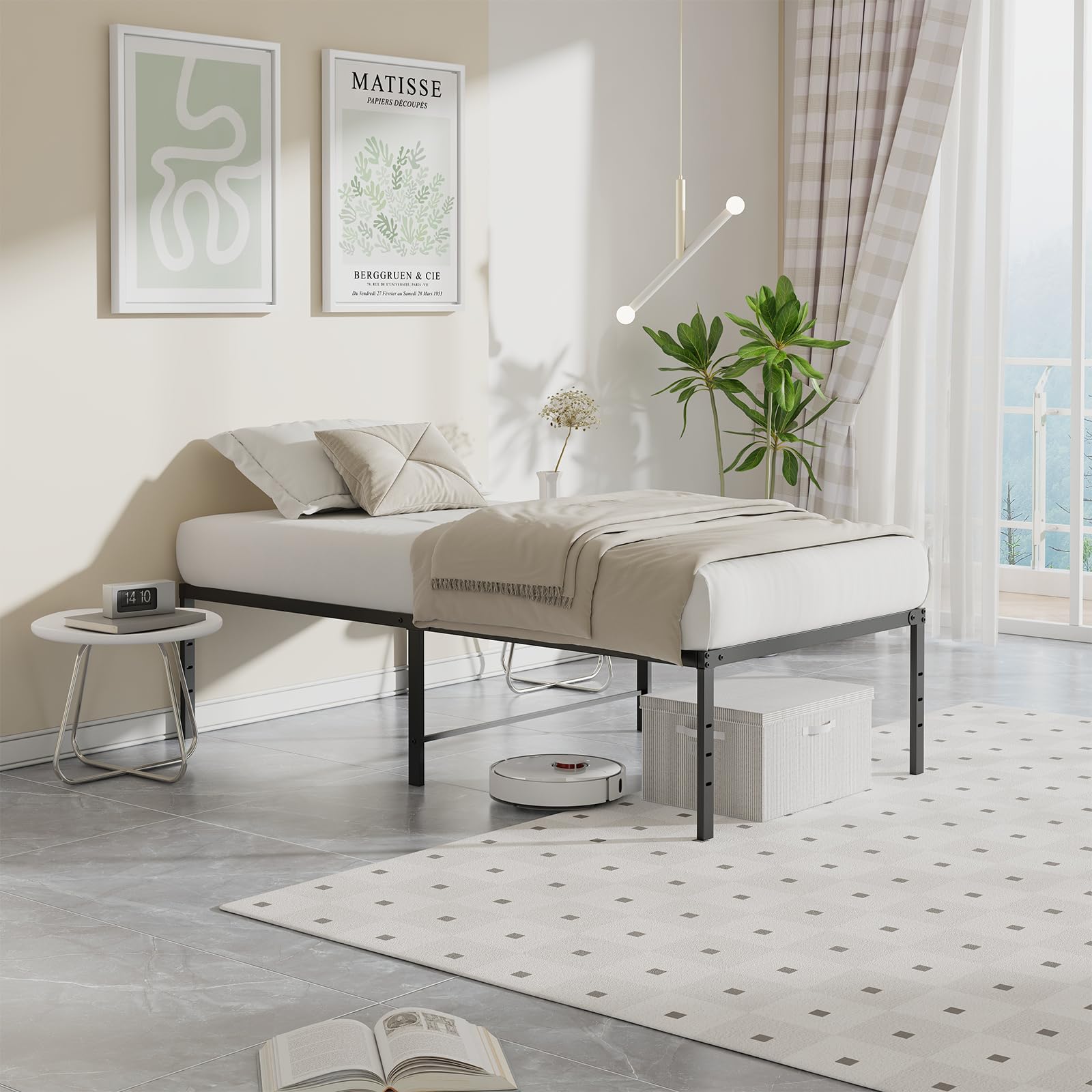 Sweetcrispy Twin Size 18 Inch Platform Bed Frame, Heavy Duty Metal Foundation Fr — product photo