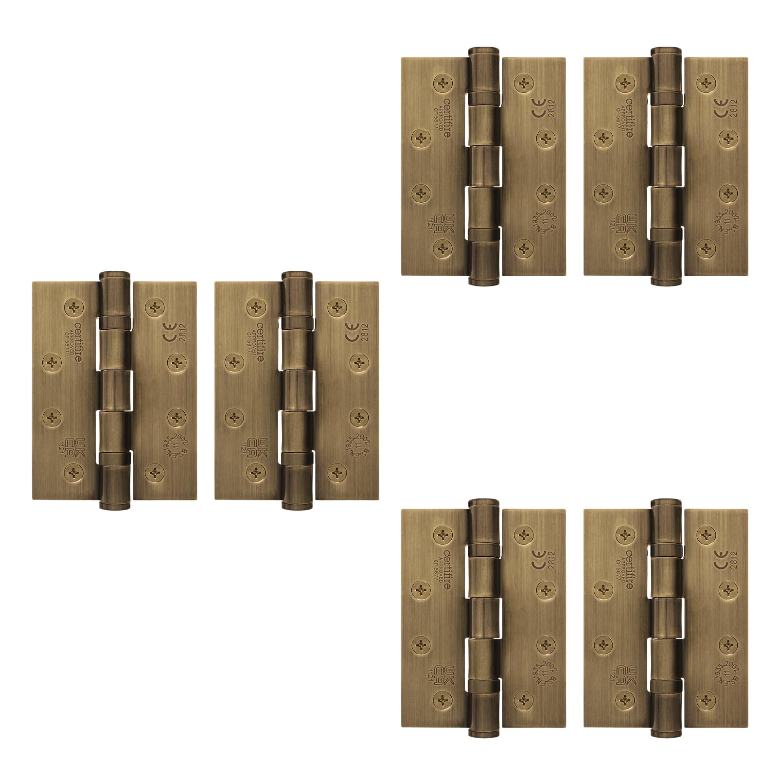 Eai Florentine Bronze Bronze Door Hinges | 4 Inch / 102Mm Internal Fire Door Hinges | 3 Pairs