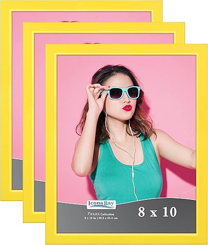 Miniatura 24 de Icona Bay Marcos de fotos de 11 x 14 pulgadas (morado, paquete de 3), marcos de madera maciza estilo escandinavo para fotos, colección Pizzazz
