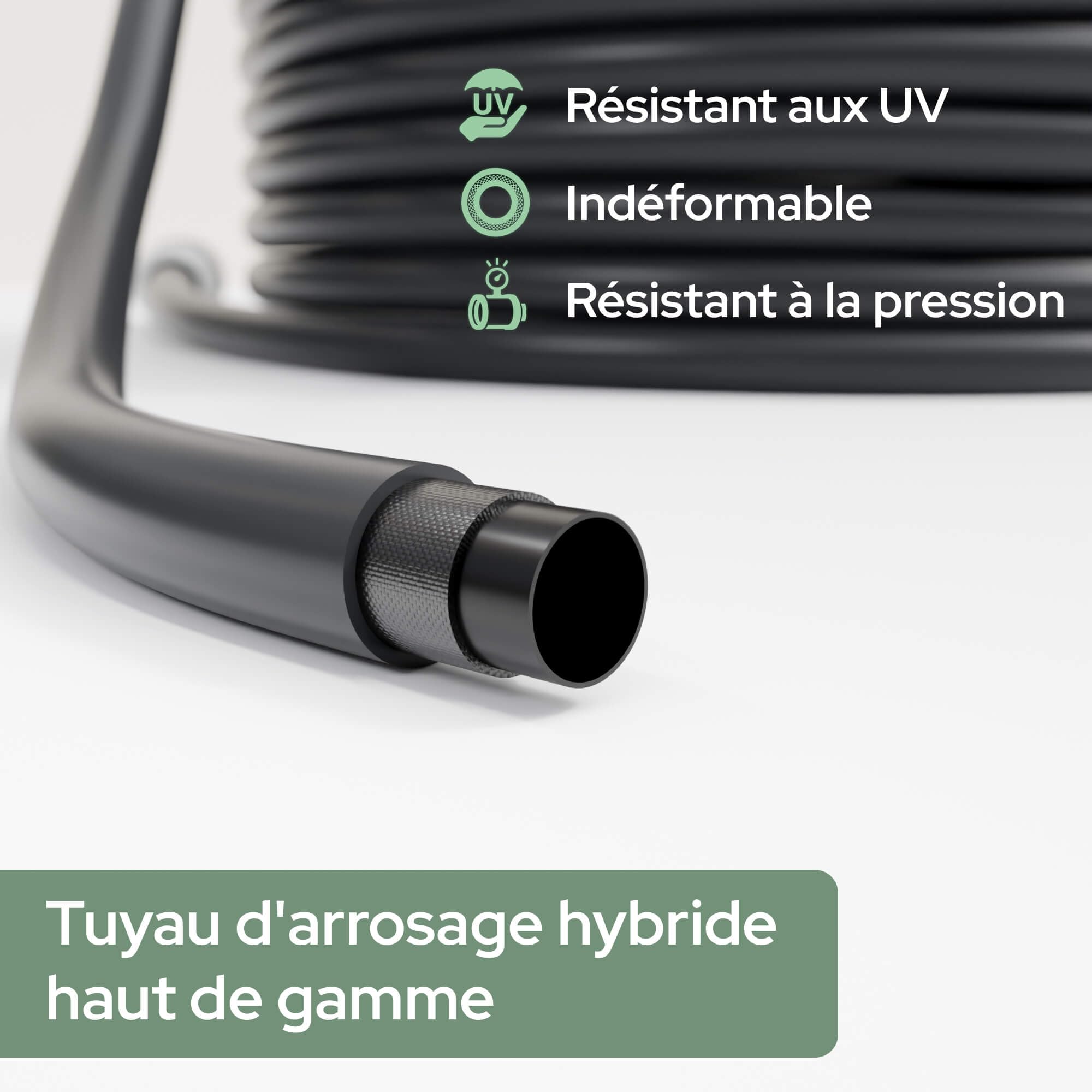 Arebos Enrouleur de Tuyau 25 m Automatique | Dévidoir Mural avec Tuyau Multicouche | Pivotant à 180° | Système de Blocage | 7 Modes d'Arrosage