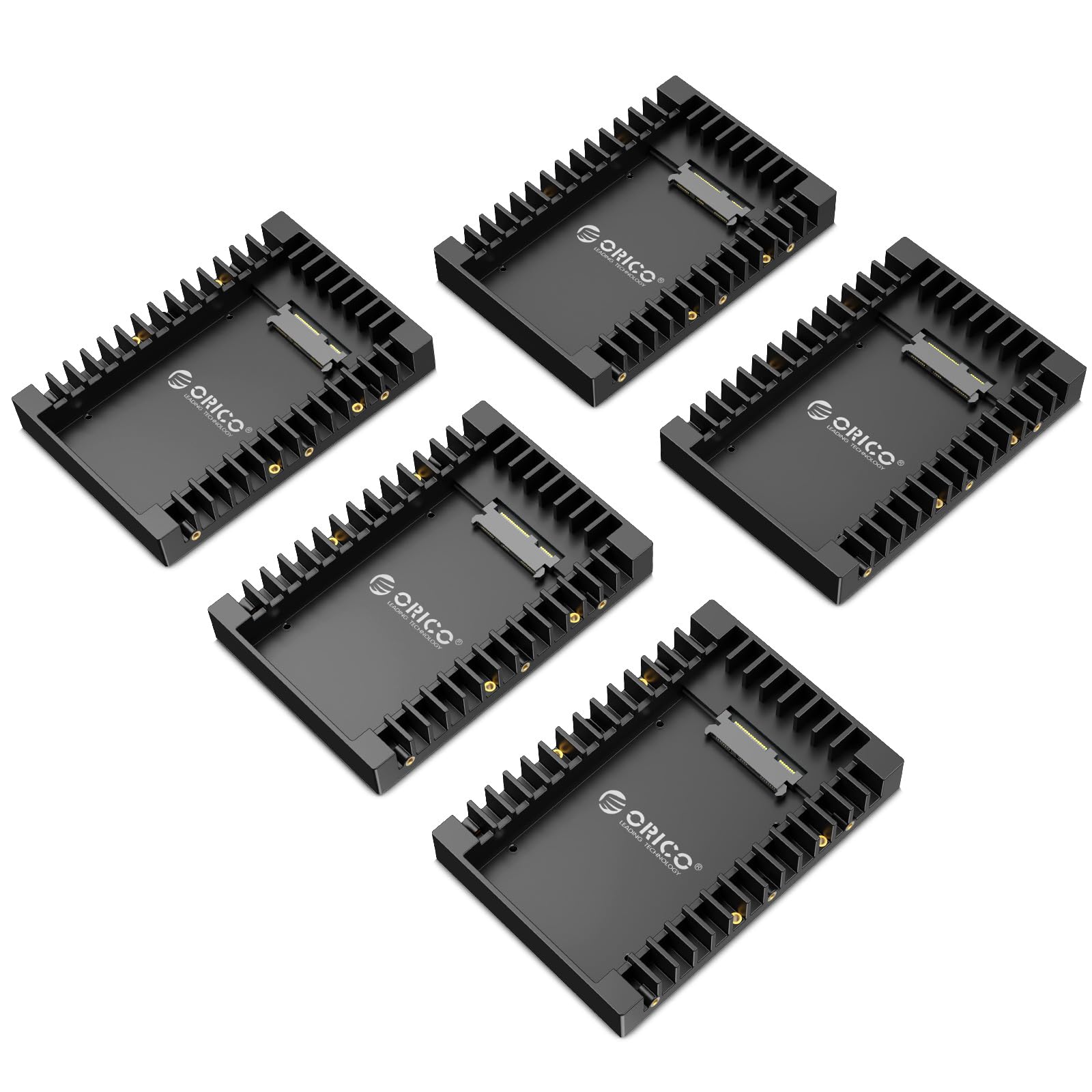 ORICO Telaio di Montaggio per Dischi Rigidi 5 Pezzi Adattatore Hard Disk Interno da 2,5" a 3,5" Staffe di Montaggio Rimovibili per 2,5 Pollici SATA HDD o SSD Incluse Viti -1125SS-5