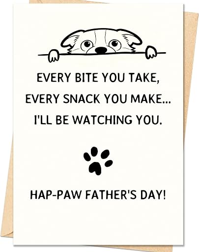 IDU IDU Fathers Day Card from Dog, Dog Dad Fathers Day Card Gift, Funny Dog Dad Gifts for Men Husband, Happy Father's Day Cards Decorations Gifts from Dog