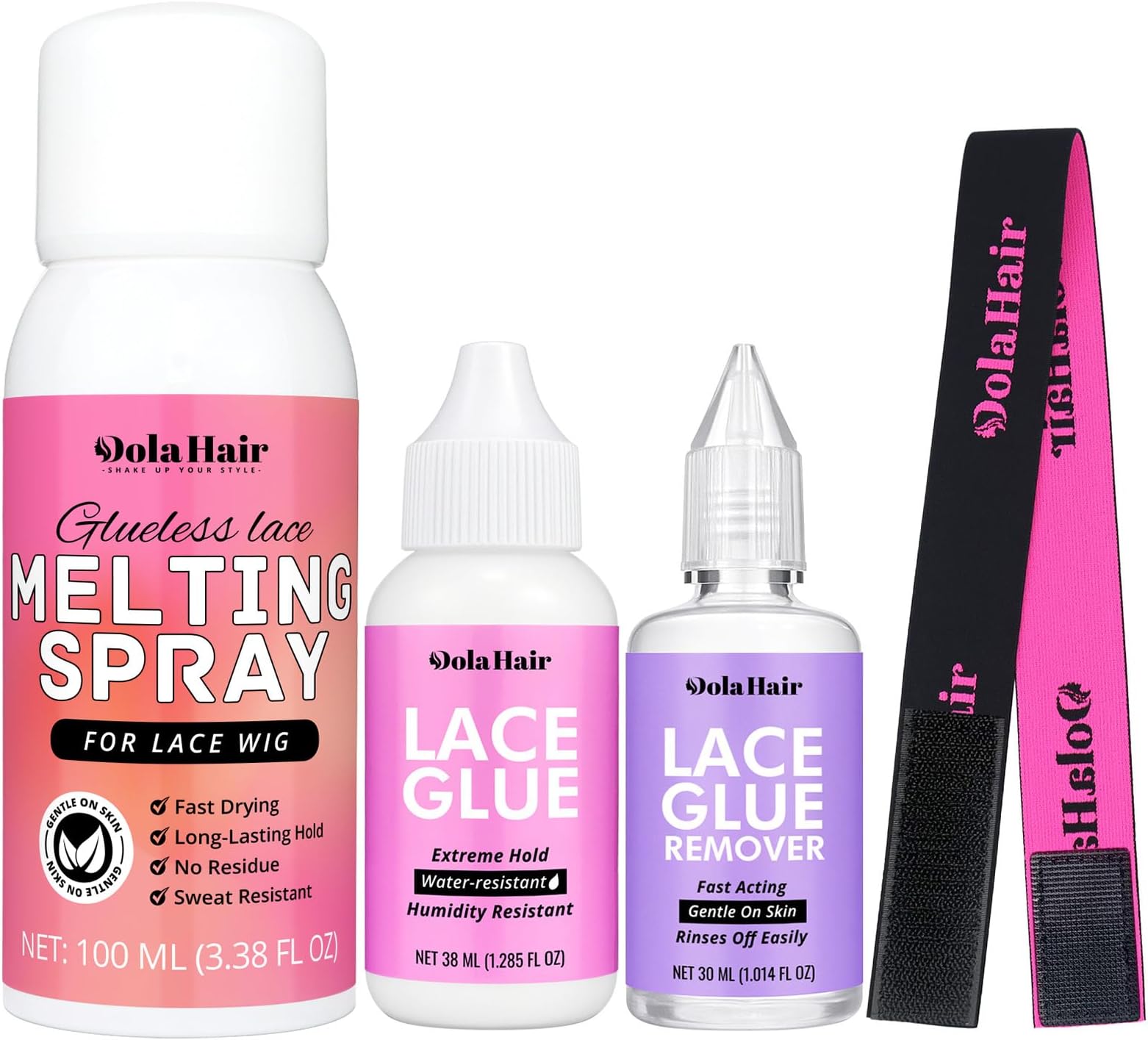 Wig Glue Spray for Front Lace Wig Lace Melting Spray for Wigs Melting Spray Lace Bond Spray Lace Glue Kit Wig Install Kit (Melting Spray Kit-100ml)