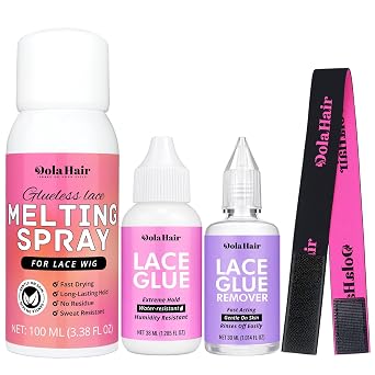 Dolahair Wig Glue Spray for Front Lace Wig Lace Melting Spray for Wigs Melting Spray Lace Bond Spray Lace Glue Kit Wig Install Kit Melting Spray Kit-100ml