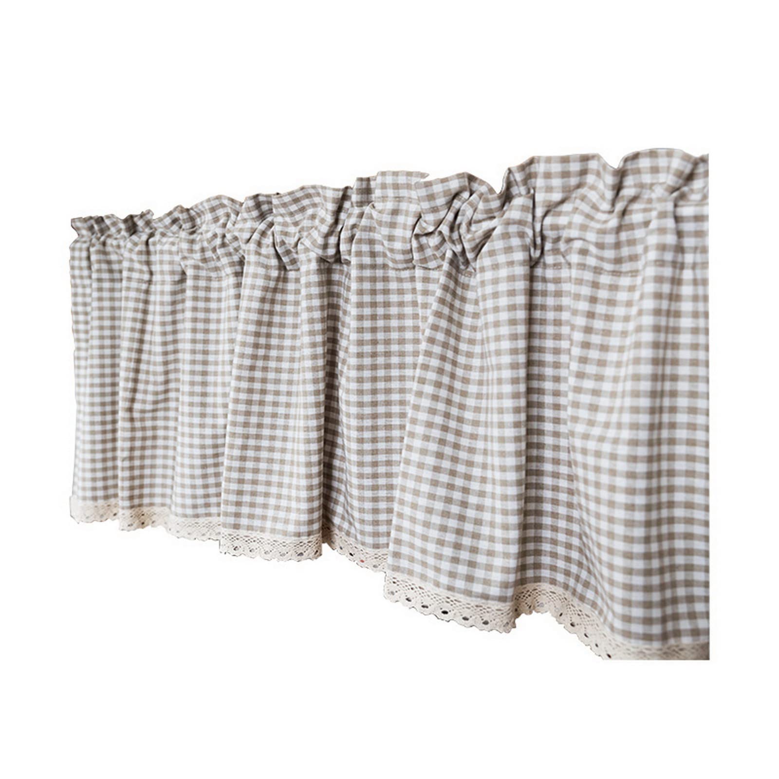 Rideau De Cuisine Court A.Monamour - Beige Uni, Occultant, Brise-bise - 90x74cm - Pour Petite Fenêtre