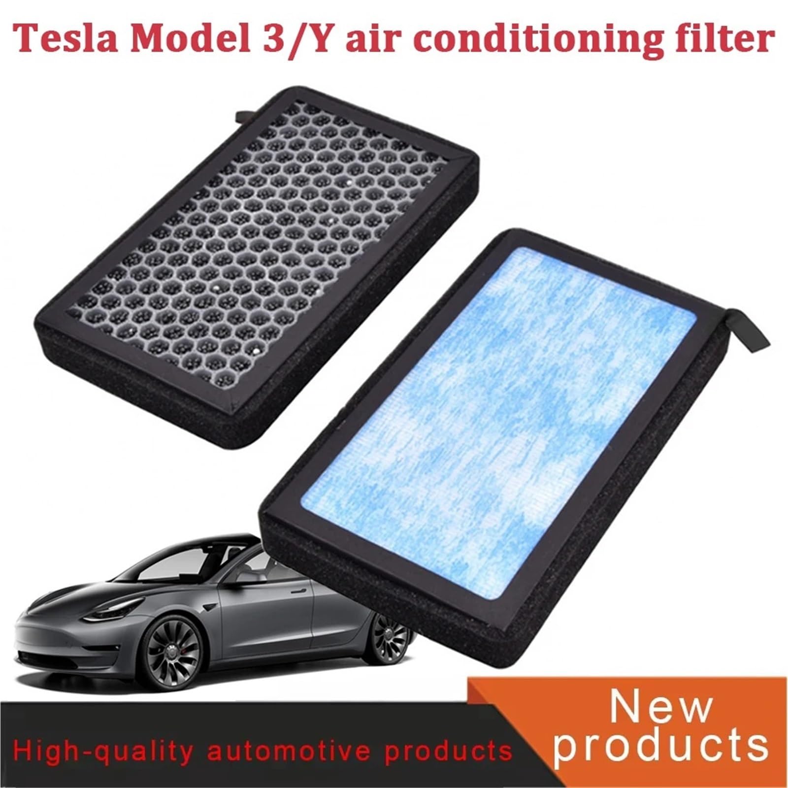 Filtro aria abitacolo per climatizzatore a Y, adatto per Tesla Model 3, con carbone attivo, ricambio per climatizzatore Filtro Abitacolo ai Carboni Attivi Aria Abitacolo