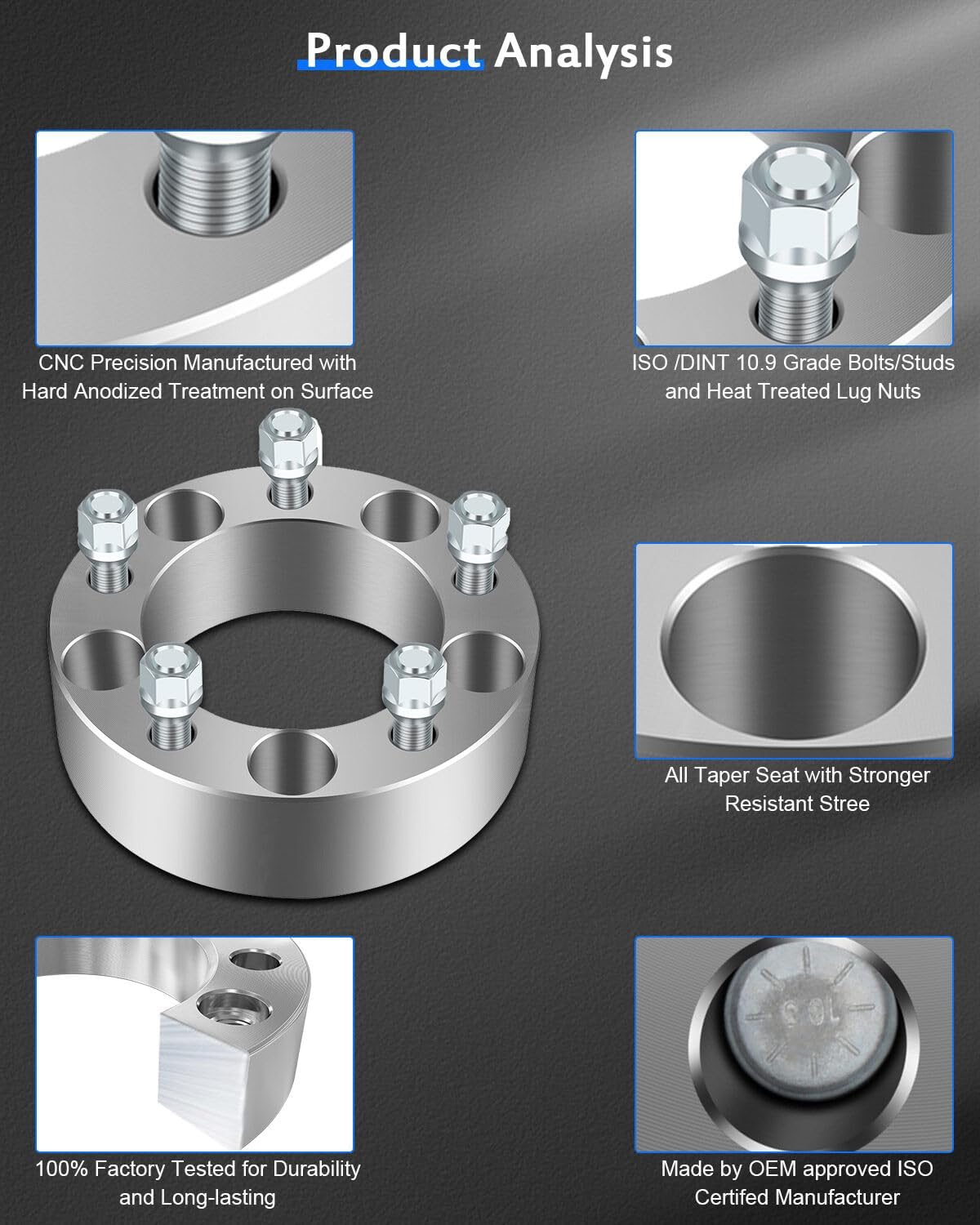 ECCPP 4PCS 2 inch 50mm Wheel Spacers 5x5.5 to 5x5.5 5x139.7 to 5x139.7 108mm CB 9/16" 5 Lug fits for 2005-2010 for Dodge Dakota| 2004-2010 for Dodge Durango| 1994-2010 for Ram 1500