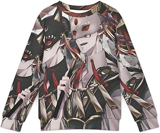 [ZHZEQIFEI] 第五人格 白黒無常 子供服 パーカー キッズ 長袖トレーナー セーター 男の子 女の子 暖かい 厚手 防寒 秋冬服 ゆったり クルーネック トップス プレゼント 通園 通学 可愛い