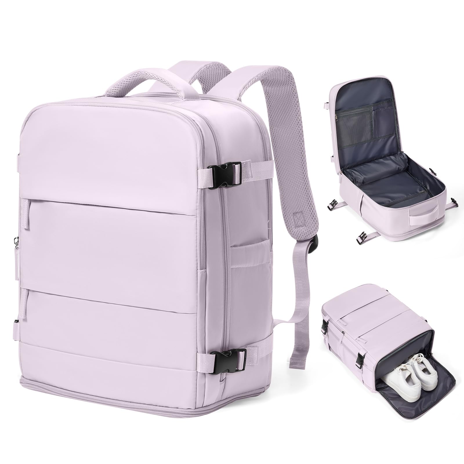 coowoz Travel Backpack Carry On for Women Man Gym Backpack with Laptop Compartment Mochila de Viaje Teacher Personal Item Backpacks Rucksack Airplane Accessories Must Haves,Purple Small