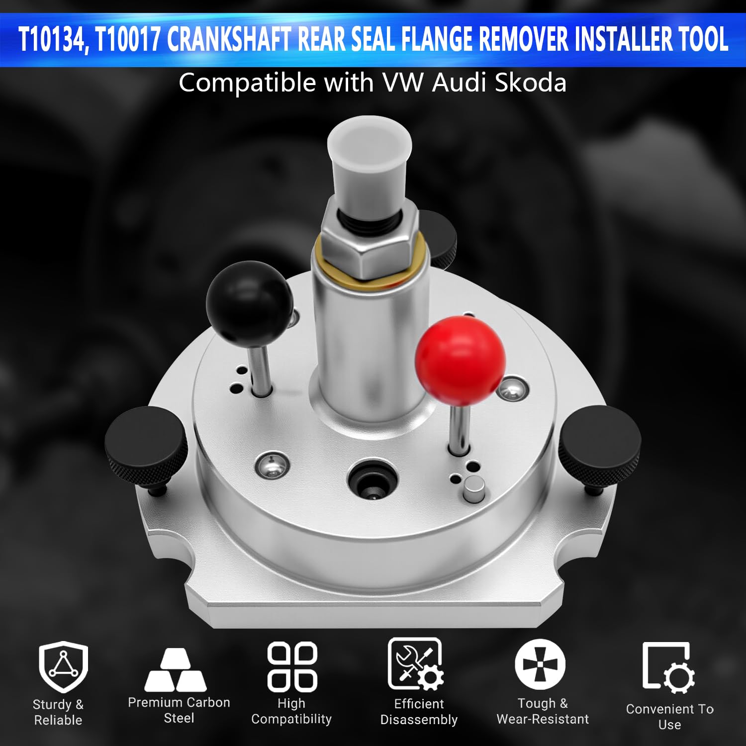 ZKTOOL Strumento di Installazione e Rimozione della Flangia del Paraolio Posteriore dell'Albero Motore, Compatibile con VAG 16V 20V 1.9 2.0 Motore Diesel e Motore a Benzina 1.4 1.6, OEM T10134 T10017
