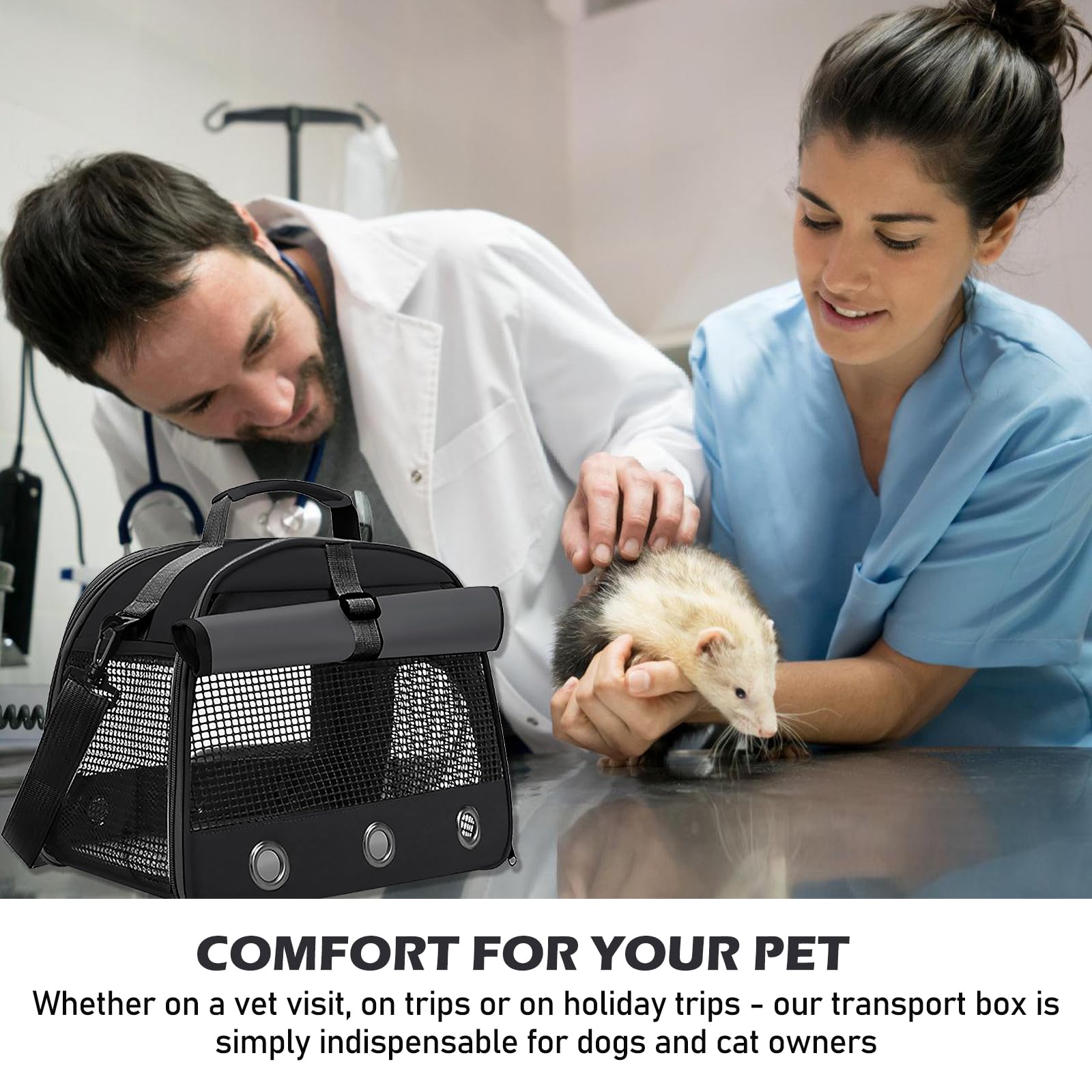 Sac de transport pour cochon d'Inde, boîte de transport pour lapin, petit sac de transport pour animal de compagnie, sac de voyage pour cochon d'Inde, pliable et respirant, boîte de transport pour