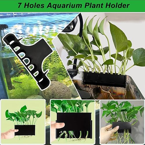 Miniatura 2 de 2 piezas de 7 agujeros mejorados para plantas acuáticas, soporte para plantas acuáticas para tanque, perfecto para cultivo de plantas acuapónicas y