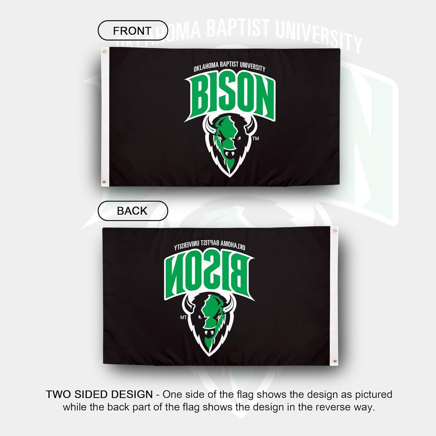 Desert Cactus Oklahoma Baptist University OBU Flag - 3 x 5 Feet Bison Banner, Indoor/Outdoor Durable Fabric, 100% Polyester Design (Style 2)